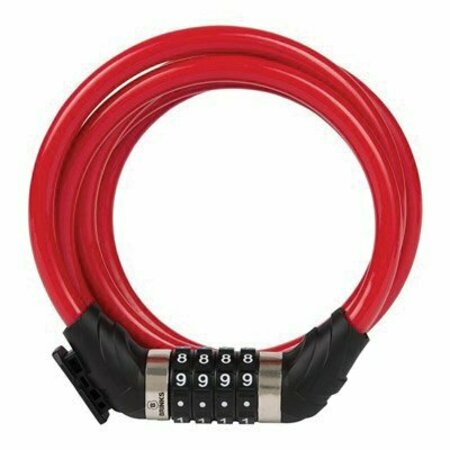 HAMPTON PRODUCTS INTL Brinks Cable Lock, 3/8 in Dia Cable, 6 ft L Cable, Steel Cable, Dial Resettable Lock 175-38654